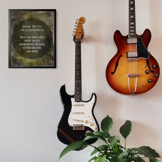 茶色のお気に入りの黒い黄色の上にあなたの引用文グランジ ポスター