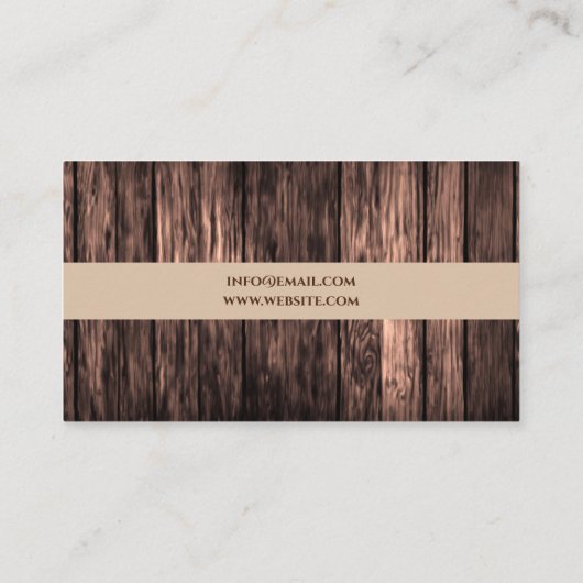 茶色のお洒落木の馬の写真コーチウマ科のング 名刺 (裏面)
