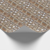 茶色のかご織りウィッカー ラッピングペーパー (角)