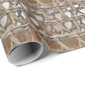 茶色のかご織りウィッカー ラッピングペーパー (ロールコーナー)