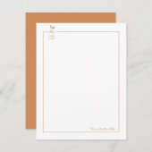 茶色のかわいいハートメイスンジャー個人文房具 ノートカード (正面/裏面)