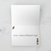 茶色のかわいらし馬、花バレンタインデーを愛する シーズンカード (内部)