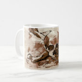 茶色のどくろ印 コーヒーマグカップ (正面左)