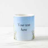 茶色のにがり鳥の水の色絵画のコーヒーマグ コーヒーマグカップ (中央)