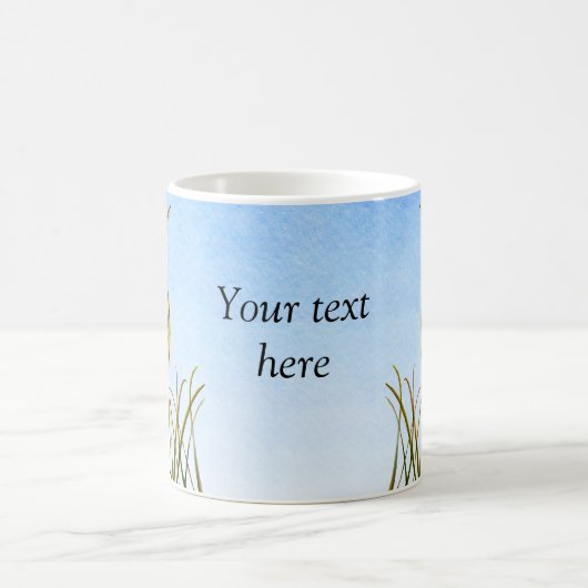 茶色のにがり鳥の水の色絵画のコーヒーマグ コーヒーマグカップ (中央)