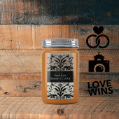 茶色ののまわりにダマスク日付の保存 ラベル