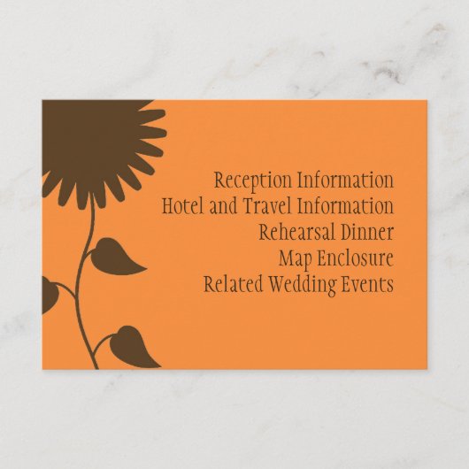 茶色のひまわり囲いカード エンクロージャーカード (正面)