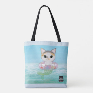 茶色のぶち猫が付いている木Purrmaids トートバッグ