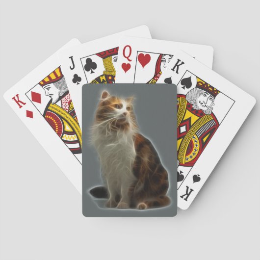 茶色のぶち猫のフラクタル トランプ (裏面)