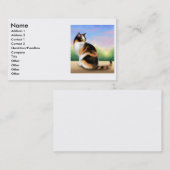 茶色のぶち猫のプロフィールカード 名刺 (正面/裏面)