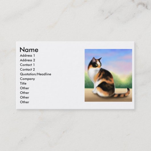 茶色のぶち猫のプロフィールカード 名刺 (正面)