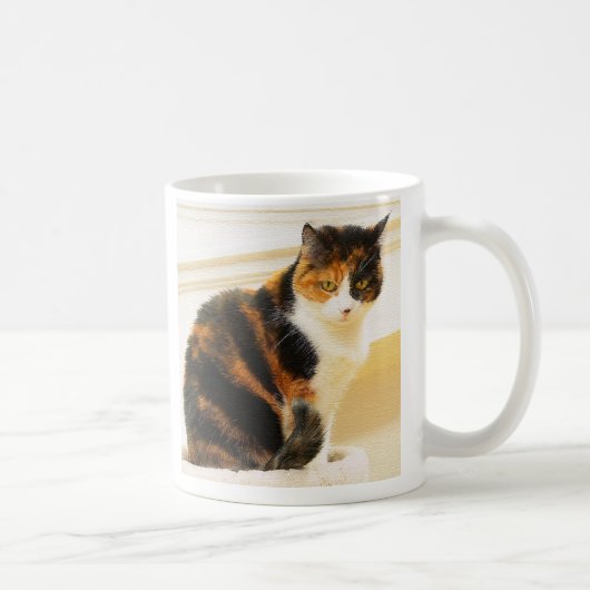 茶色のぶち猫のマグ コーヒーマグカップ (右)