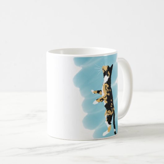 茶色のぶち猫のマグ コーヒーマグカップ (正面右)