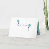 茶色のぶち猫の着席の写真の紫色のターコイズ カード (裏面)