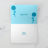 茶色のぶち猫の着席の写真の紫色のターコイズ カード (内部)