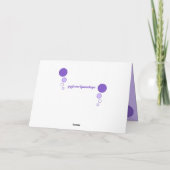 茶色のぶち猫の着席の写真の紫色の薄紫 カード (裏面)