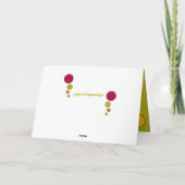 茶色のぶち猫は眠った写真の赤い緑をカールしました カード (裏面)