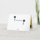 茶色のぶち猫は眠った写真海軍金ゴールドをカールしました カード (裏面)