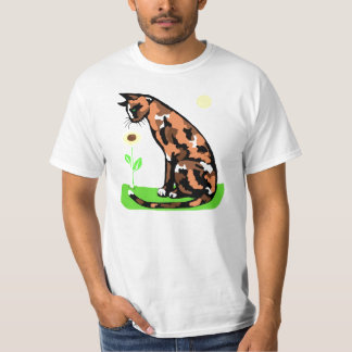 茶色のぶち猫T Tシャツ