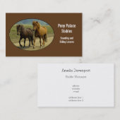 茶色のアイスランドのポニー 名刺 (正面/裏面)