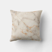 茶色のアクセントと白い抽象芸術パターン クッション (裏面)