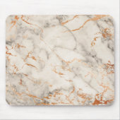 茶色のアクセントと白い抽象芸術パターン マウスパッド (正面)