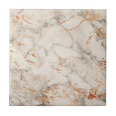 茶色のアクセントと白の抽象芸術パターン タイル (正面)