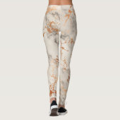 茶色のアクセントと白の抽象芸術パターン レギンス (裏面)