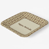 茶色のアクセント付きパターンの金ゴールド ペーパープレート (傾斜あり)