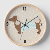 茶色のアニメートされたダックシュント壁時計 壁時計 (正面)