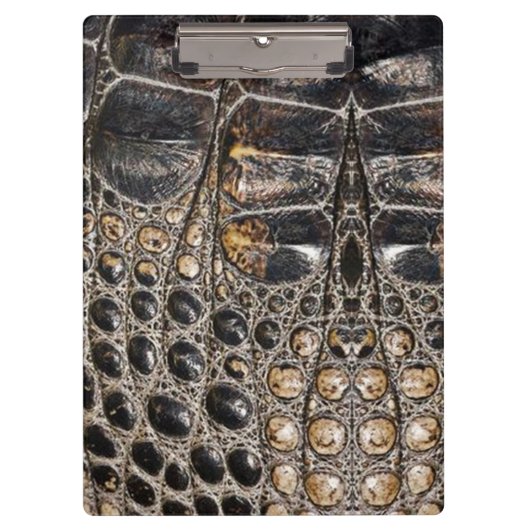 茶色のアメリカのアリゲータースキンテクスチャ クリップボード (正面)