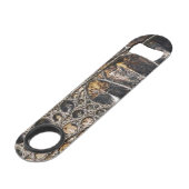 茶色のアメリカのアリゲータースキンテクスチャ スピード栓抜き (正面アングル)