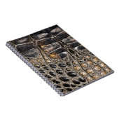 茶色のアメリカのアリゲータースキンテクスチャ ノートブック (右側)