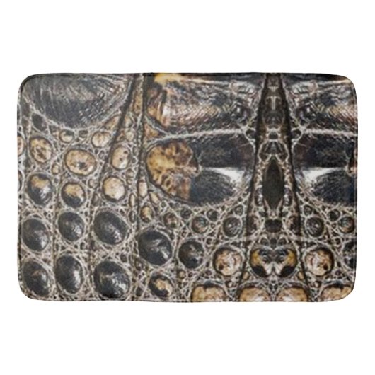 茶色のアメリカのアリゲータースキンテクスチャ バスマット (正面)