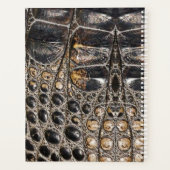 茶色のアメリカのアリゲータースキンテクスチャ プランナー手帳 (裏面)