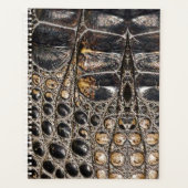 茶色のアメリカのアリゲータースキンテクスチャ プランナー手帳 (正面)