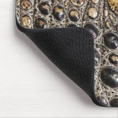 茶色のアメリカのアリゲータースキンテクスチャ マウスパッド (コーナー)