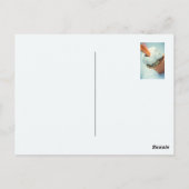 茶色のアルパカポートレート ポストカード (裏面)