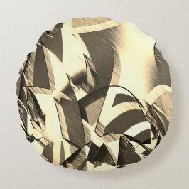 茶色のイメージの上に霧雨の多いベージュが点在します ラウンドクッション