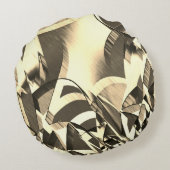 茶色のイメージの上に霧雨の多いベージュが点在します ラウンドクッション (裏面)