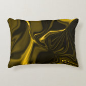 茶色のイメージの黄色または金ゴールドのカーブ アクセントクッション (正面)