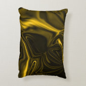 茶色のイメージの黄色または金ゴールドのカーブ アクセントクッション (裏面(縦))