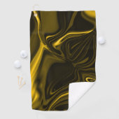 茶色のイメージの黄色または金ゴールドのカーブ ゴルフタオル (インサイチュ)