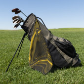 茶色のイメージの黄色または金ゴールドのカーブ ゴルフタオル (グリーン)