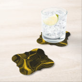 茶色のイメージ上の黄色または金ゴールドカーブ ペーパーコースター (インサイチュ)