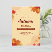 茶色のイラストを使った秋祭りのフライヤー シーズンカード (スタンド正面)