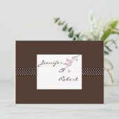 茶色のウェディング招待状に桜 招待状 (スタンド正面)