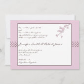 茶色のウェディング招待状に桜 招待状 (裏面)