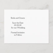 茶色のウェディング葉にオレンジのカエデの日付を保存 案内ポストカード (裏面)