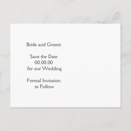 茶色のウェディング葉にオレンジのカエデの日付を保存 案内ポストカード (裏面)